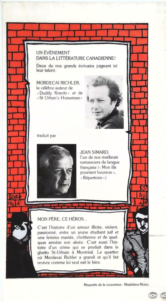 Livre Mon père, ce héros - Mordecai Richler (Livre d'occasion)