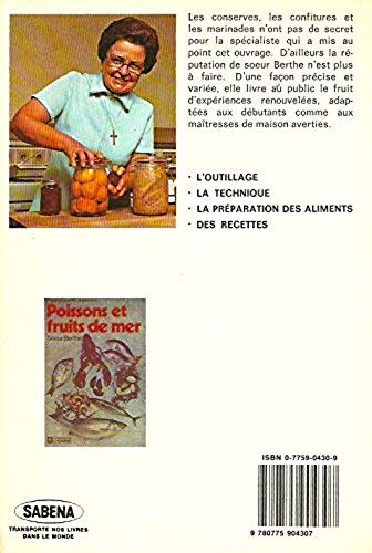 Livre Les conserves - Soeur Berthe (Livre d'occasion) - ISBN 0775904309