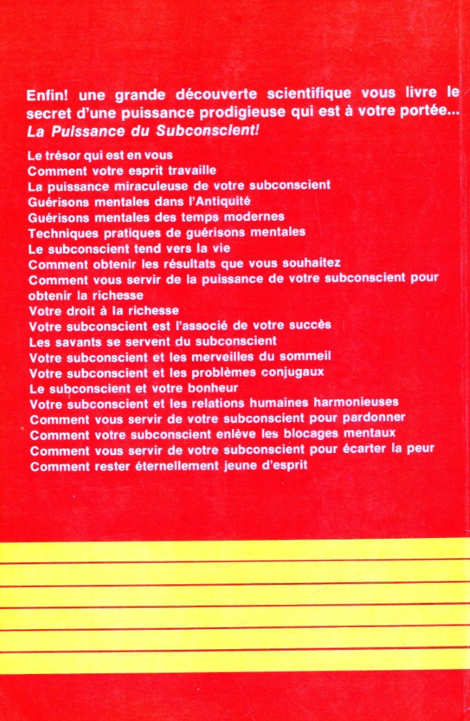 Livre La puissance de votre subconscient - Joseph Murphy (Livre d'occasion) - ISBN 0776004808