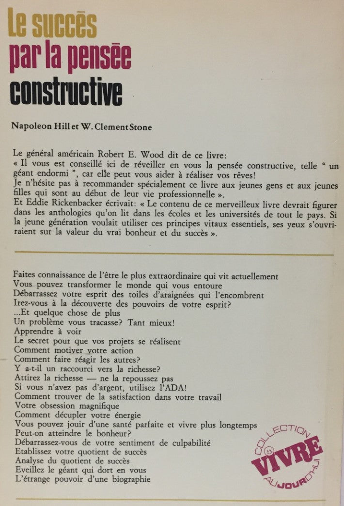 Livre Le succès par la pensée constructive : les facultés de votre esprit sont illimitées...