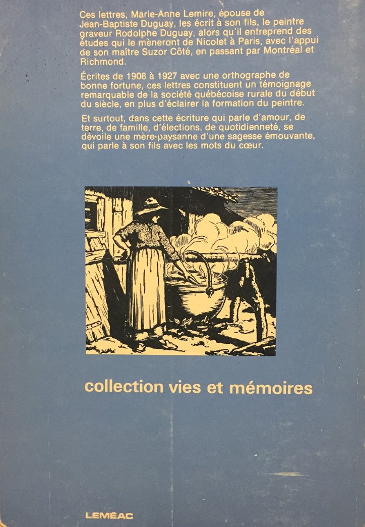 Livre Lettres d'une paysanne à son fils - Jeanne L'Archevêque-Duguay (Livre d'occasion) - ISBN 07...