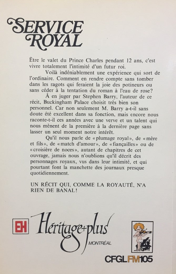 Vis-à-vies : Service Royal : douze ans au service du Prince Charles (Stephen Barry)