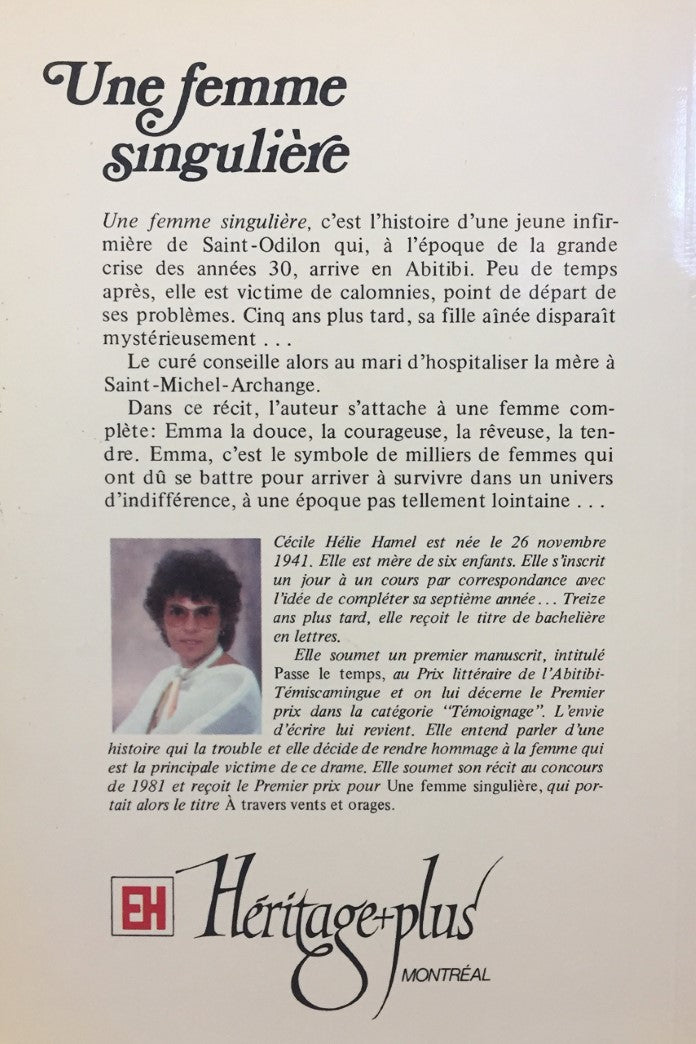 Livre Une femme singulière - Cécile Hélie Hamel (Livre d'occasion) - ISBN 0777356872
