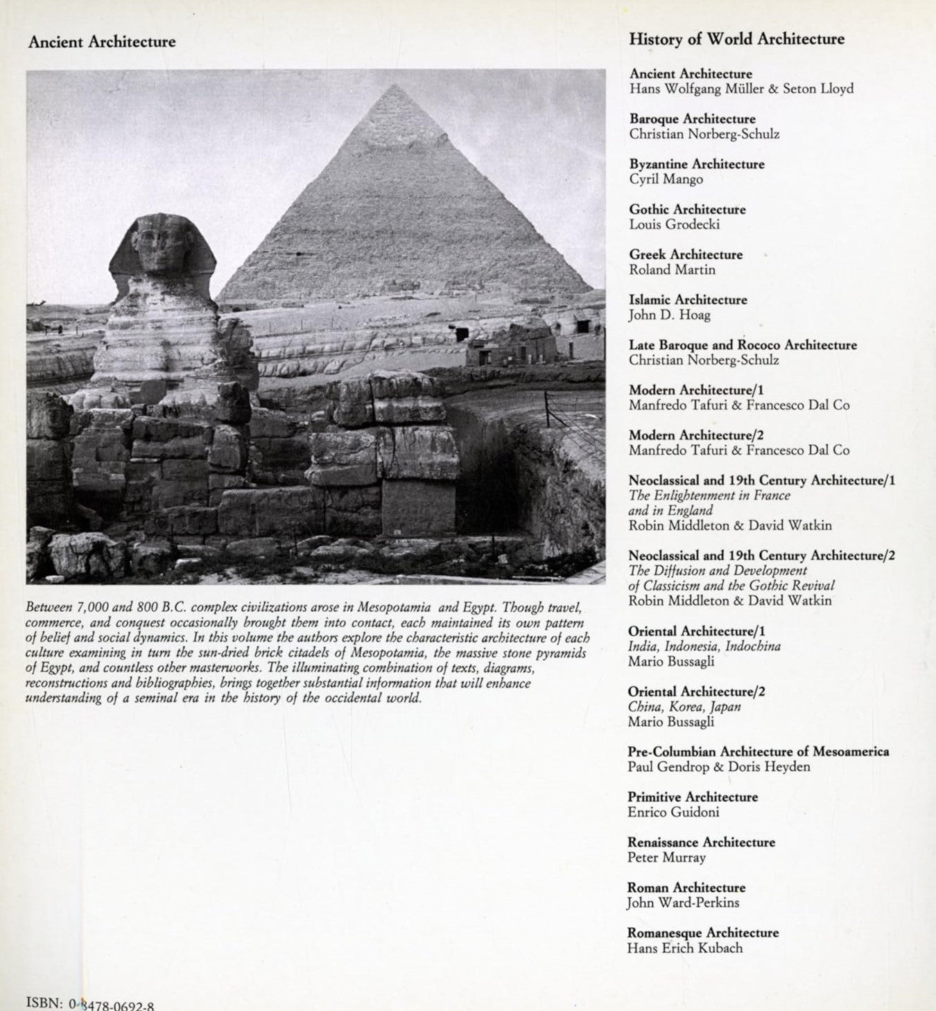 History of World Architecture : Ancient Architecture (Seton Lloyd)