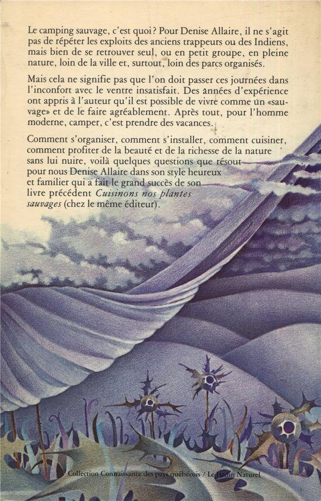 Livre Le Camping Sauvage - Denise Allaire (Livre d'occasion) - ISBN 0885321499