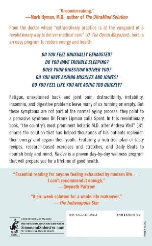 Livre Revive: Stop Feeling Spent and Start Living Again - Dr Frank Lipman (Livre neuf) - ISBN 143...