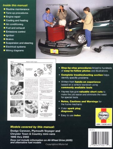 Livre Dodge Caravan, Plymouth Voyager & Chrysler Town & Country: 1996 thru 2002 - Haynes (Livre d...