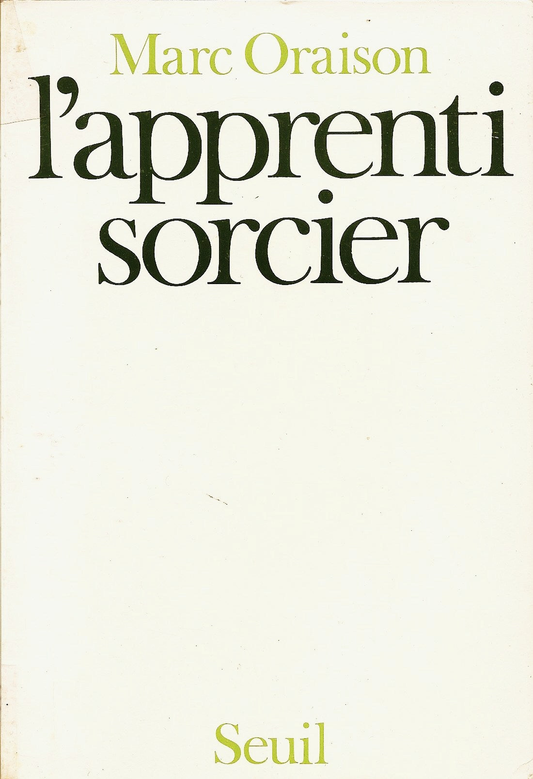 Livre L'apprenti sorcier - Marc Oraison (Livre d'occasion) - ISBN 2020044854