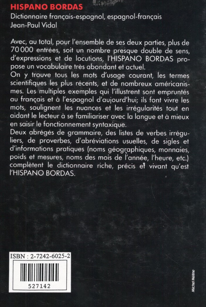 Livre Dictionnaire Français-Espagnol Espagnol-Français - Jean-Paul Vidal (Livre d'occasion) - ISB...