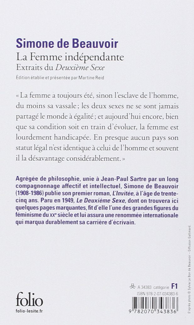Livre La femme indépendante (Simone de Beauvoir) (Livre d'occasion) - ISBN 2070343839