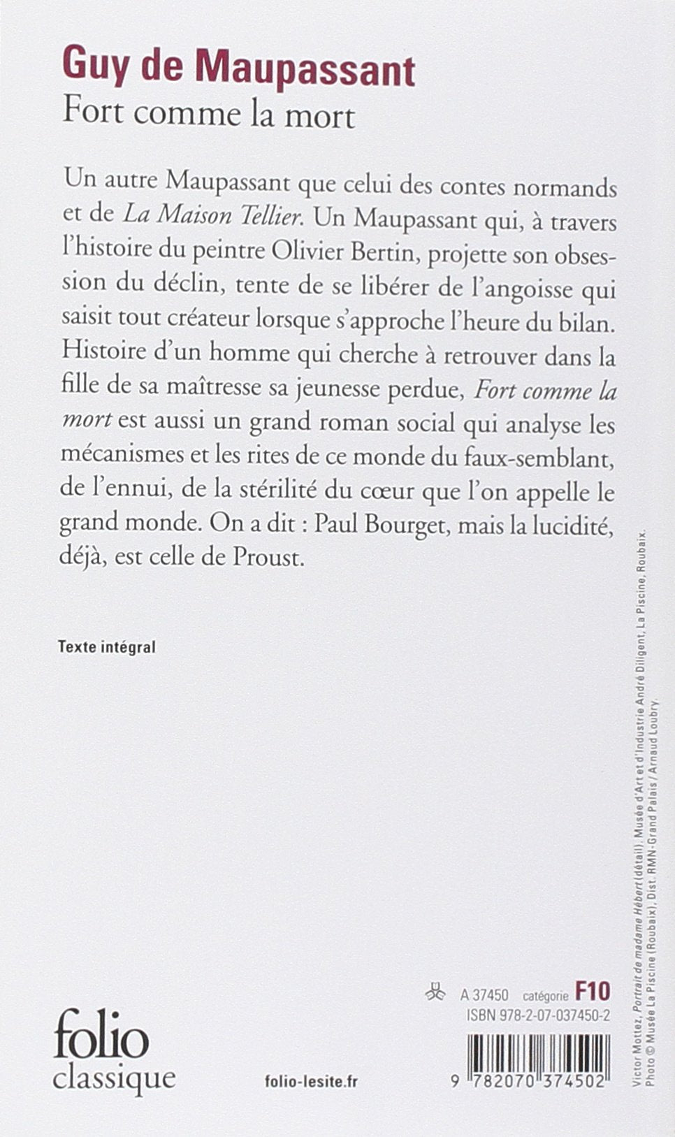 Livre Fort comme la mort - Guy de Maupassant (Livre d'occasion) - ISBN 2070374505