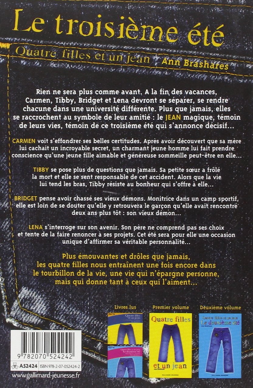 Livre Le troisième été - Ann Brashares (Livre d'occasion) - ISBN 2070524248