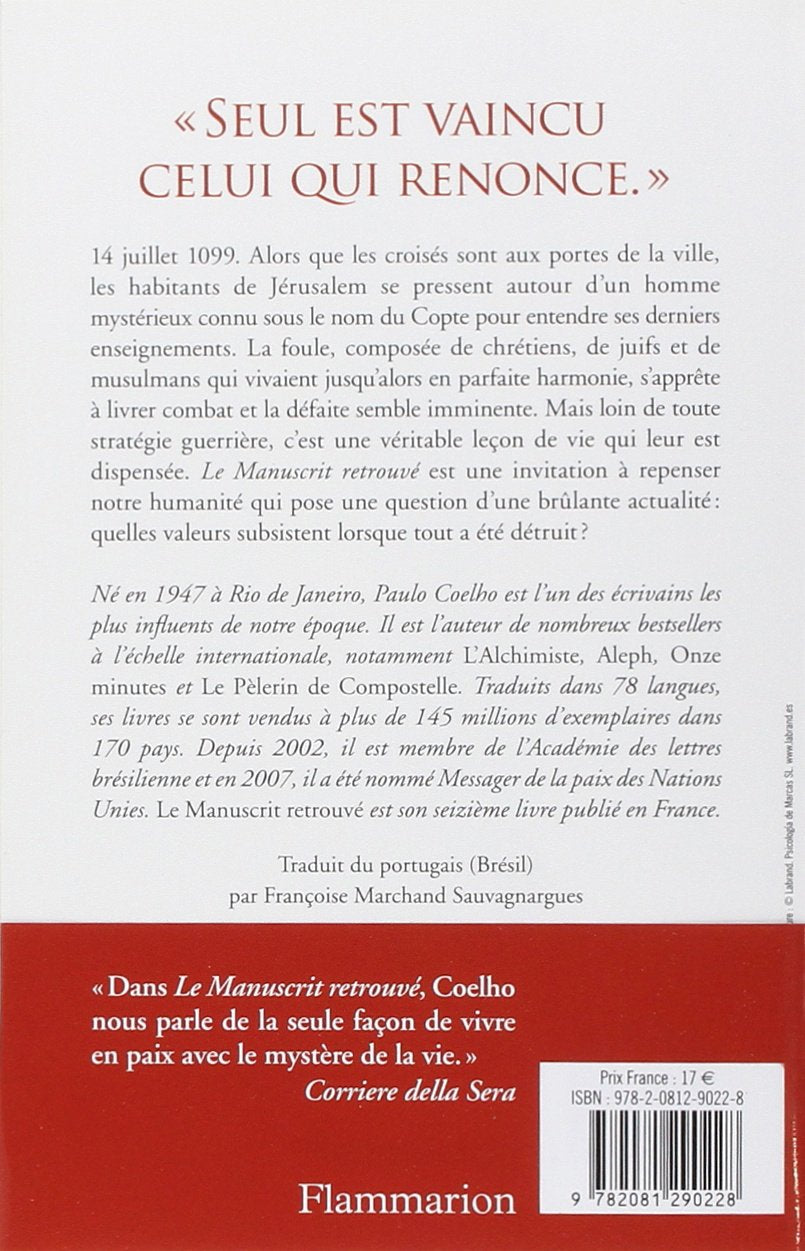 Livre Le manuscrit retrouvé (Paulo Coelho) (Livre d'occasion) - ISBN 2081290227