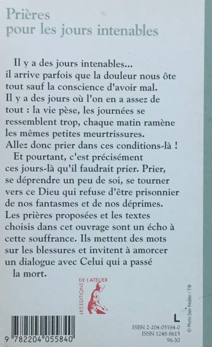 Livre Prières pour les jours intenables - Paul Gères (Livre d'occasion) - ISBN 2204055840