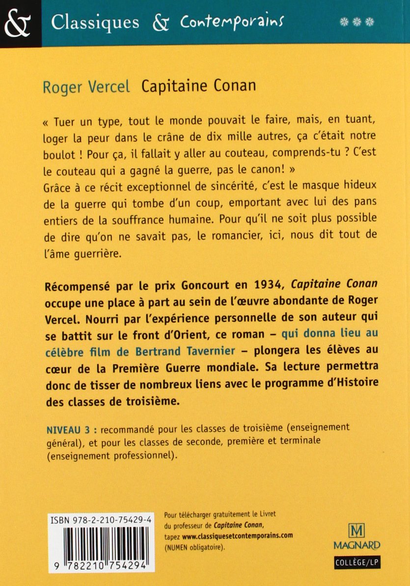 Livre Capitaine Conan - Roger Vercel (Livre d'occasion) - ISBN 2210754291