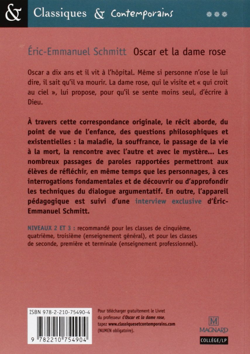 Classiques & Contemporains # 79 : Oscar et la dame rose (Eric-Emmanuel Schmitt)