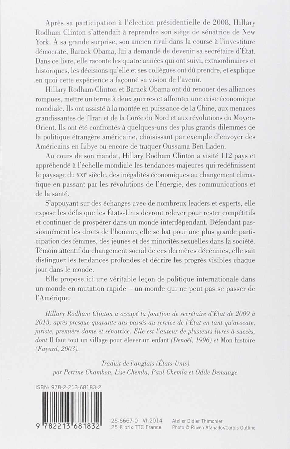 Livre Le temps des décisions 2008-2013 : Mémoires - Hillary Rodham Clinton (Livre neuf) - ISBN 22...