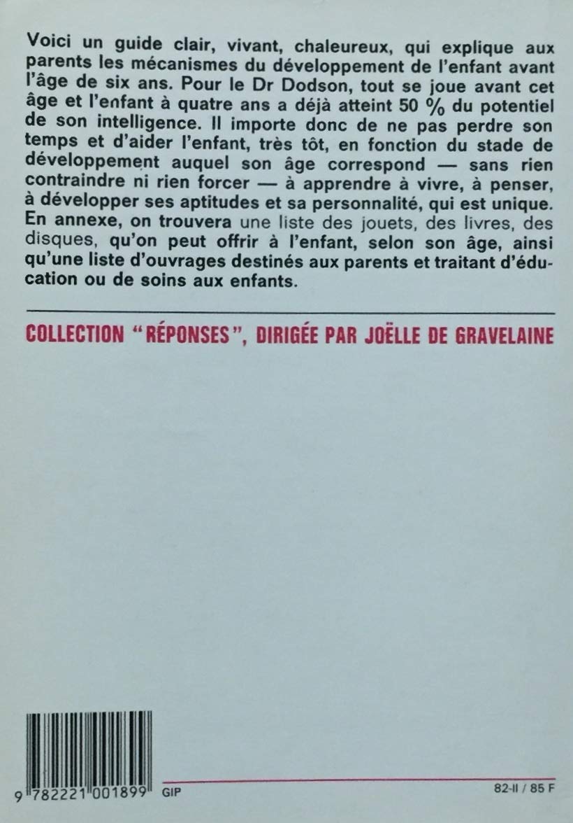 Livre Tout se joue avant six ans - Fitzhugh Dodson (Livre d'occasion) - ISBN 2221001893