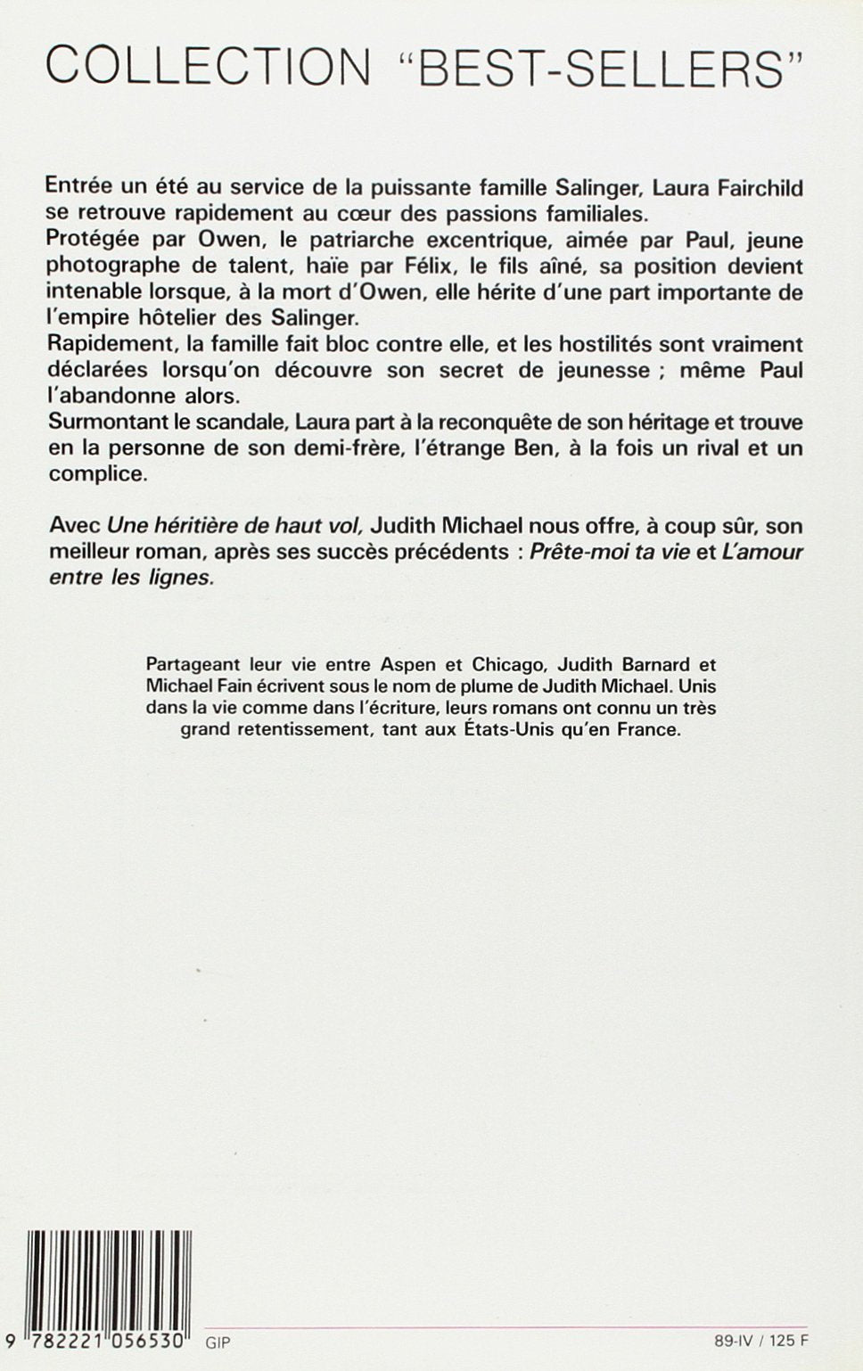 Livre Une héritière de haut vol - Judith Michael (Livre d'occasion) - ISBN 2221056531