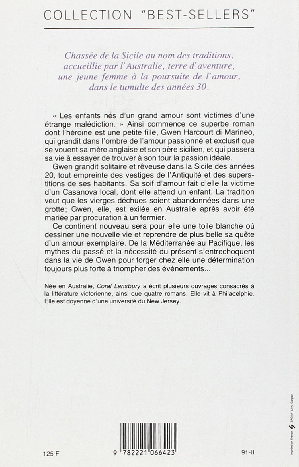 Livre La mariée de l'exil - Coral Lansbury (Livre d'occasion) - ISBN 2221066421