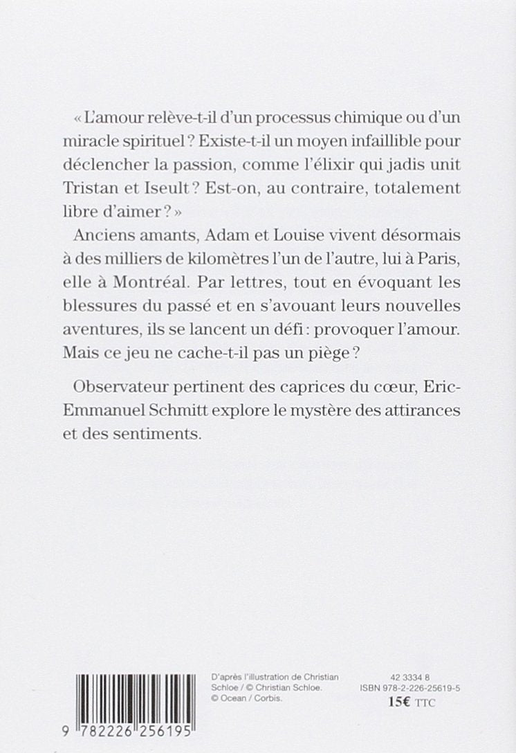 Livre L'élexir d'amour - Eric-Emmanuel Schmitt (Livre d'occasion) - ISBN 2226256199