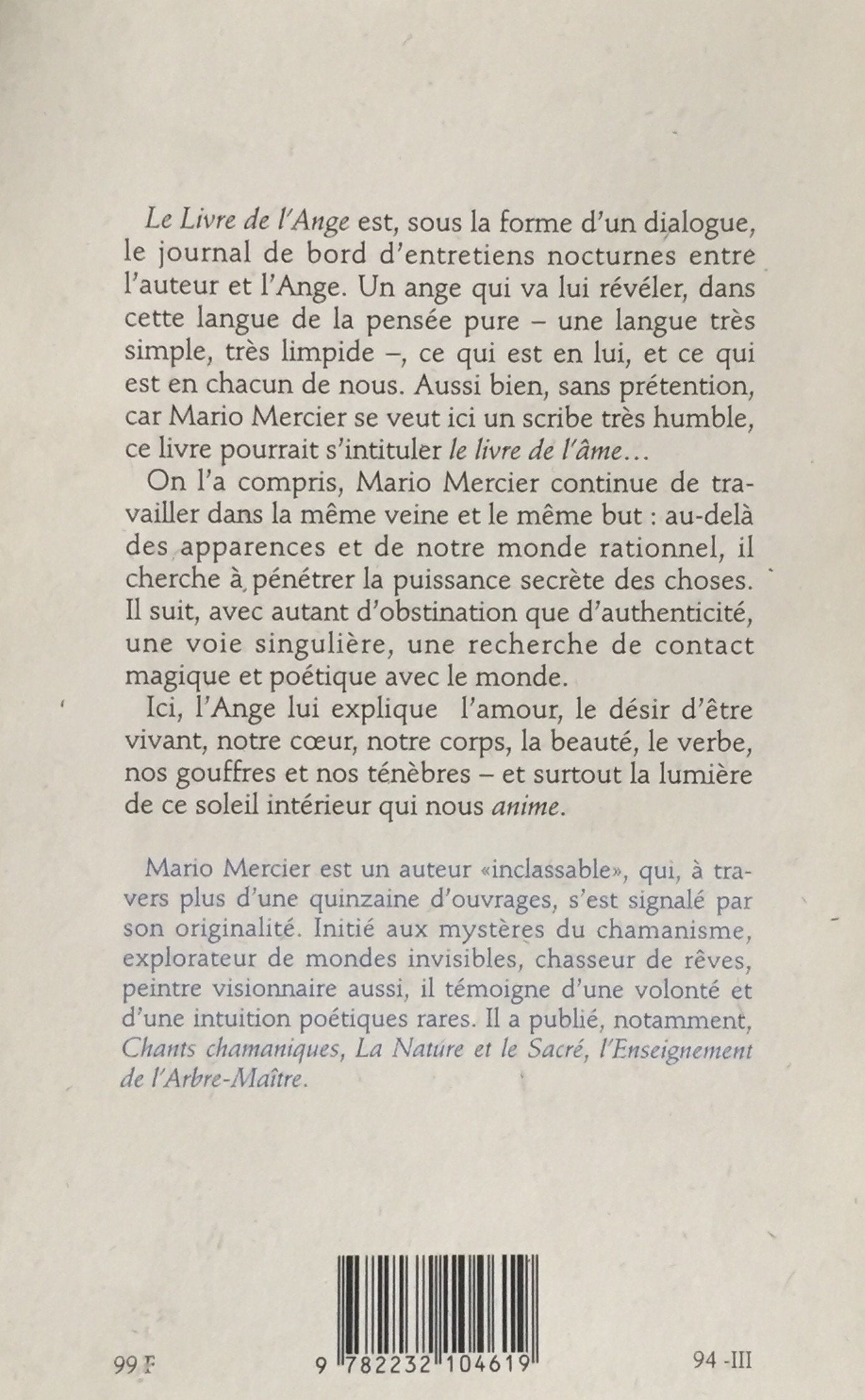 Livre Le livre de l'ange - Mario Mercier (Livre d'occasion) - ISBN 2232104613
