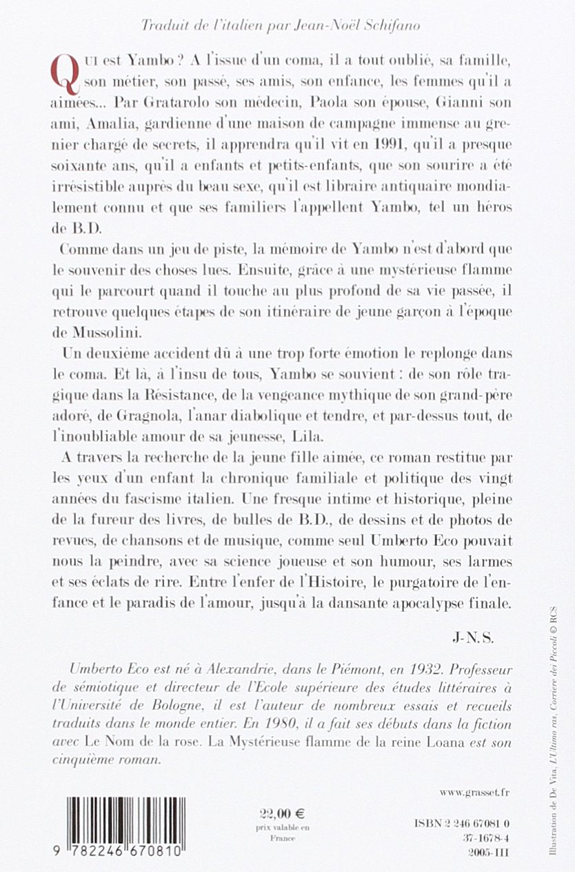 Livre La mystérieuse flamme de la reine Loana - Umberto Eco (Livre d'occasion) - ISBN 2246670810