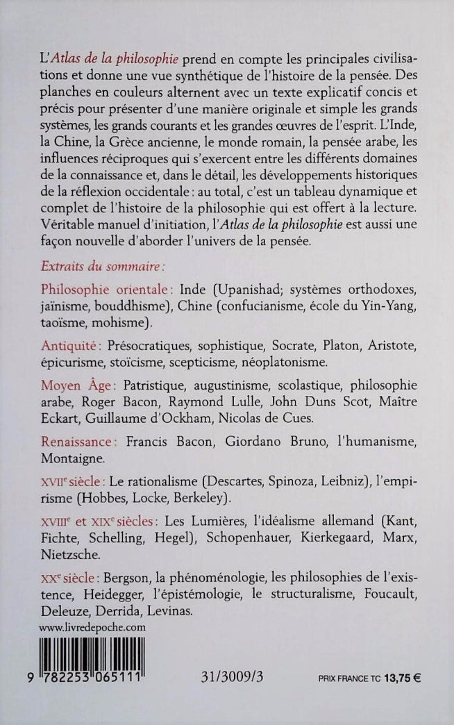 Livre Atlas de la philosophie - Peter Kunzmann (Livre d'occasion) - ISBN 2253065110
