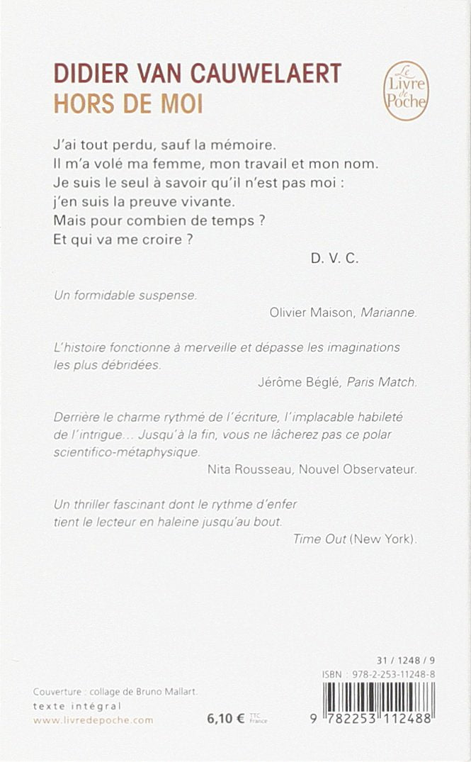 Livre Hors de moi - Didier Cauwelaert (Livre d'occasion) - ISBN 2253112488