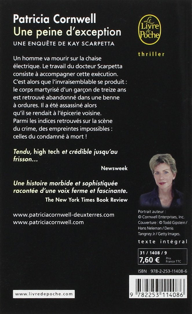 Livre Une peine d'exception : Une enquête de Kay Scarpetta - Patricia Cornwell (Livre d'occasion)...
