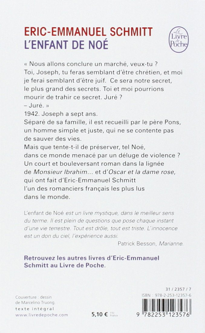 Livre L'enfant de Noé (Éric-Emmanuel Schmitt) (Livre d'occasion) - ISBN 2253123579