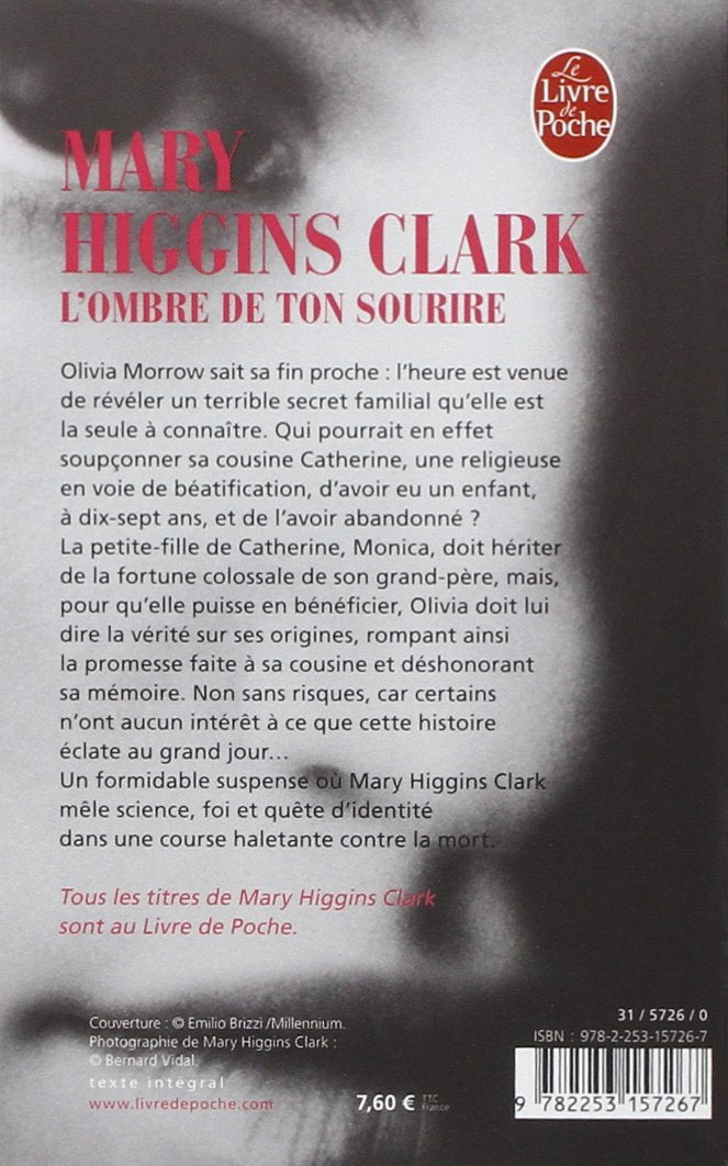 Livre L'ombre de ton sourire (Mary Higgins Clark) (Livre d'occasion) - ISBN 2253157260