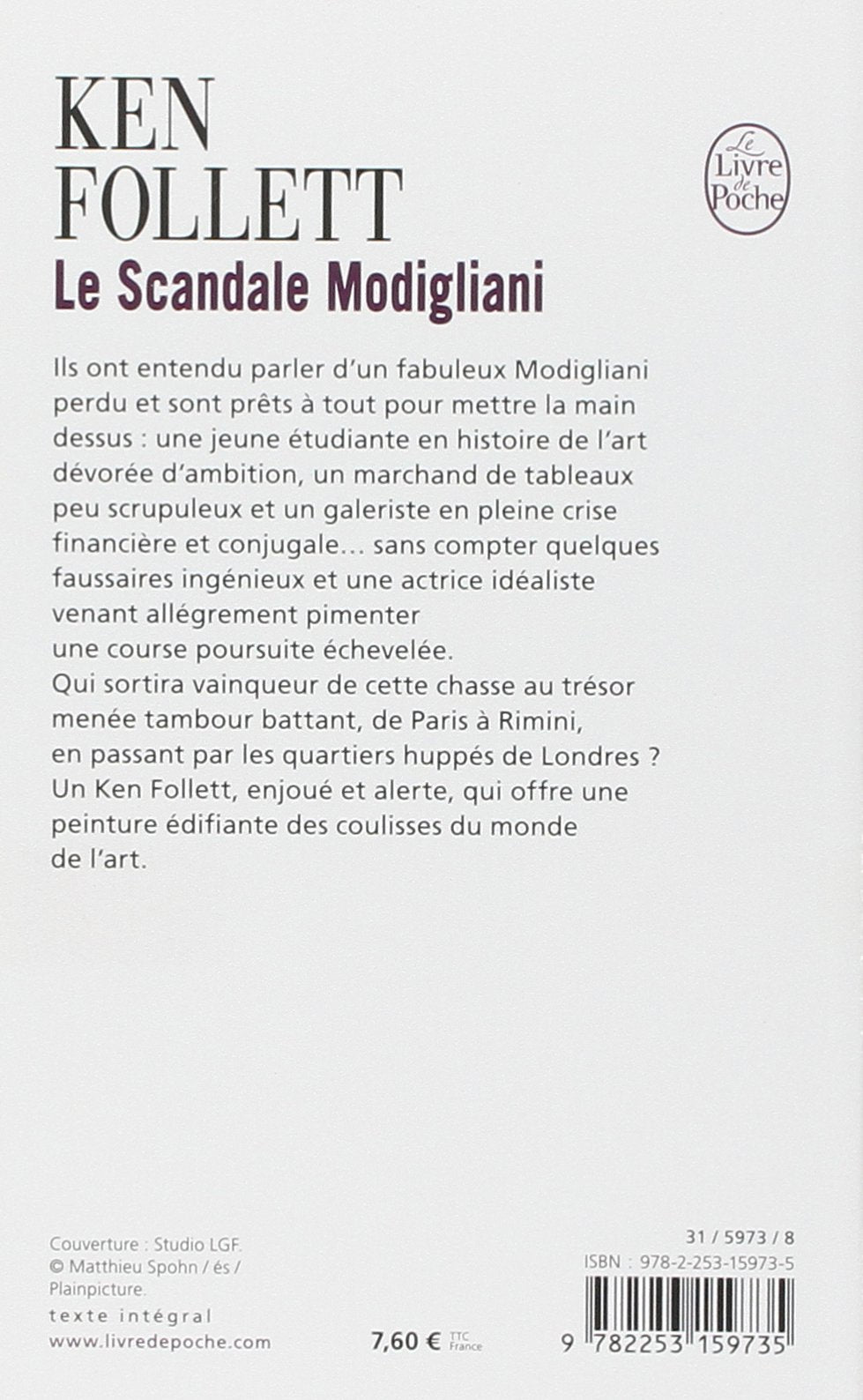 Livre Le scandale Modigliani - Ken Follett (Livre d'occasion) - ISBN 2253159735