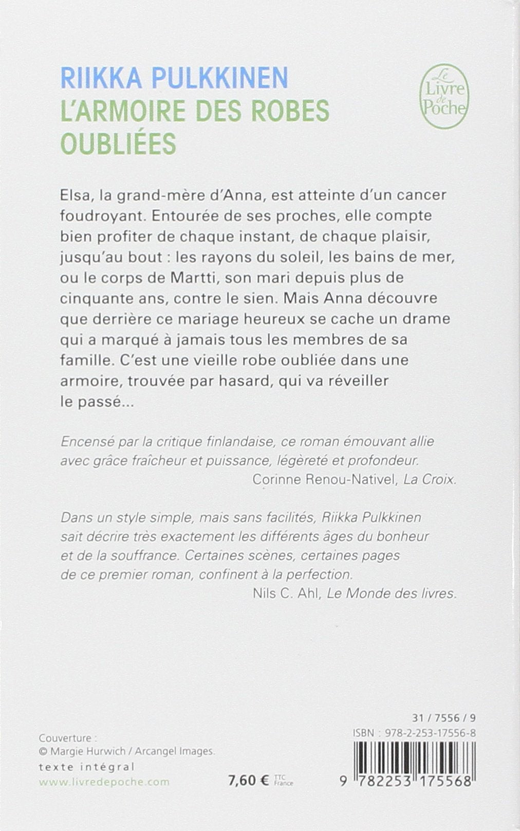 Livre L'armoire des robes oubliées - Riikka Pulkkinen (Livre d'occasion) - ISBN 2253175560