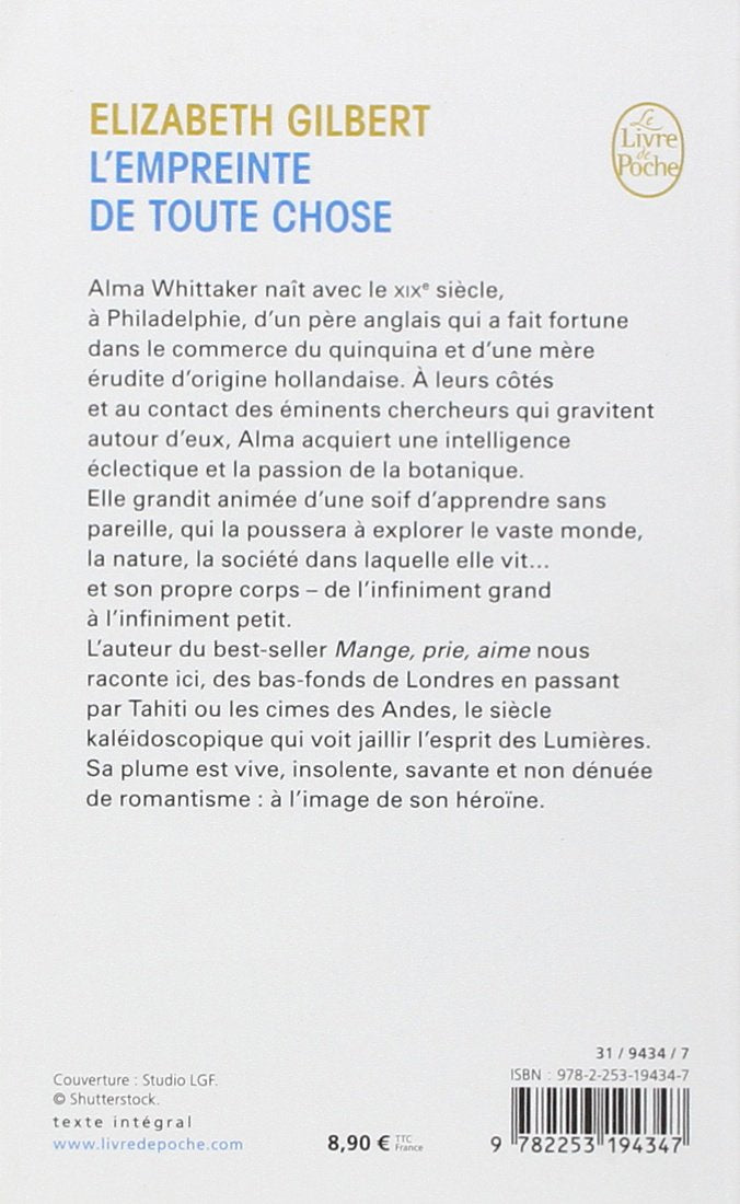 Livre L'empreinte de toute chose (Elizabeth Gilbert) (Livre d'occasion) - ISBN 2253194344
