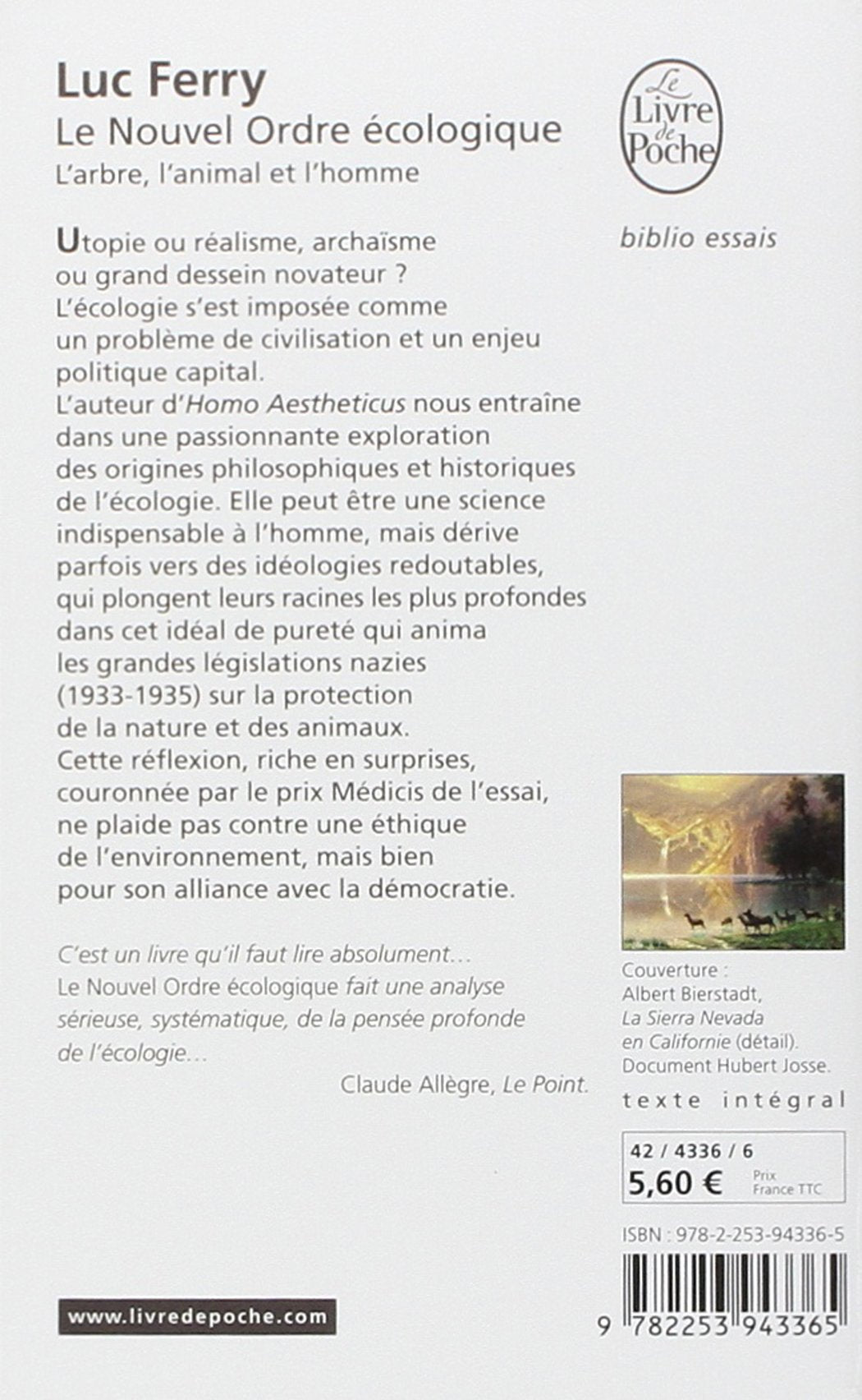 Le nouvel ordre écologique : L'arbre, l'animal et l'homme (Luc Ferry)