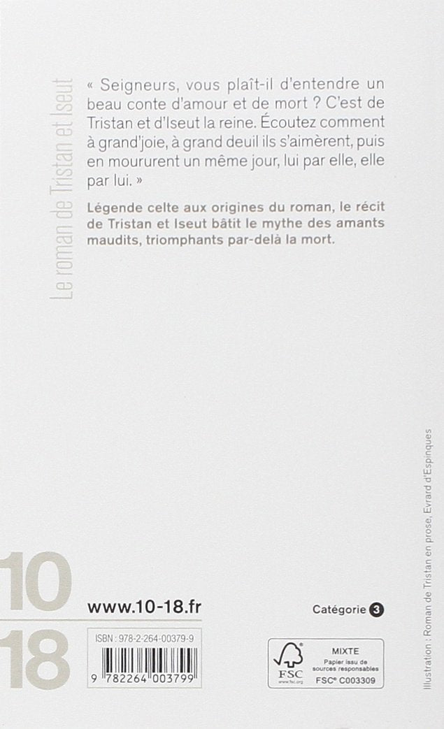 Livre Le roman de Tristan et Iseut - Joseph Bédier (Livre d'occasion) - ISBN 2264003790