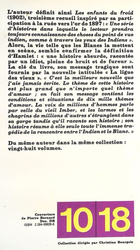 Livre Les enfants du froid - Jack London (Livre d'occasion) - ISBN 2264008288