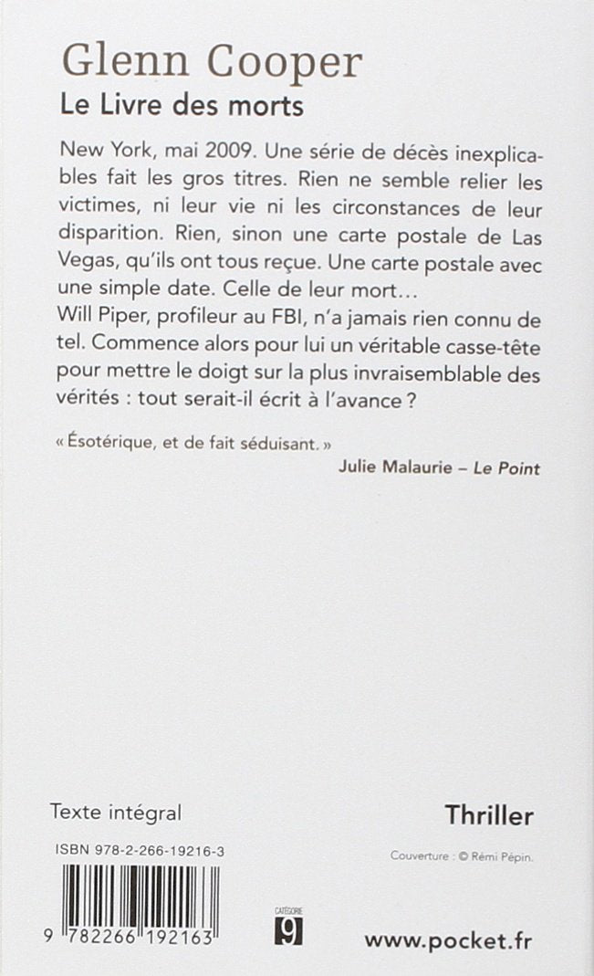 Livre Le livre des morts (Glenn Cooper) (Livre d'occasion) - ISBN 2266192167