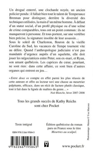 Livre Entre deux os - Kathy Reichs (Livre d'occasion) - ISBN 2266195840