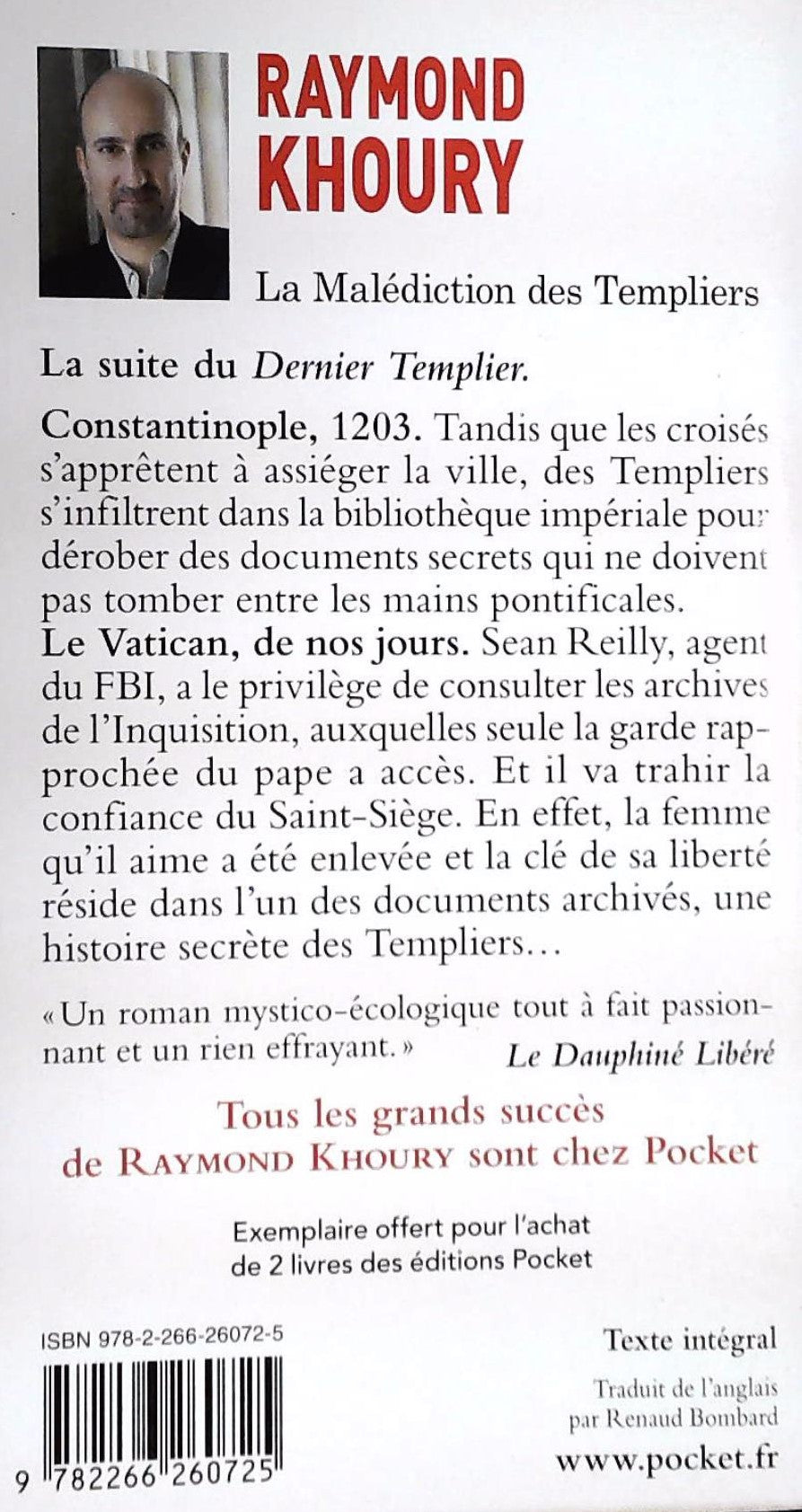 Livre La malédiction des templiers - Raymond Khoury (Livre d'occasion) - ISBN 2266260723