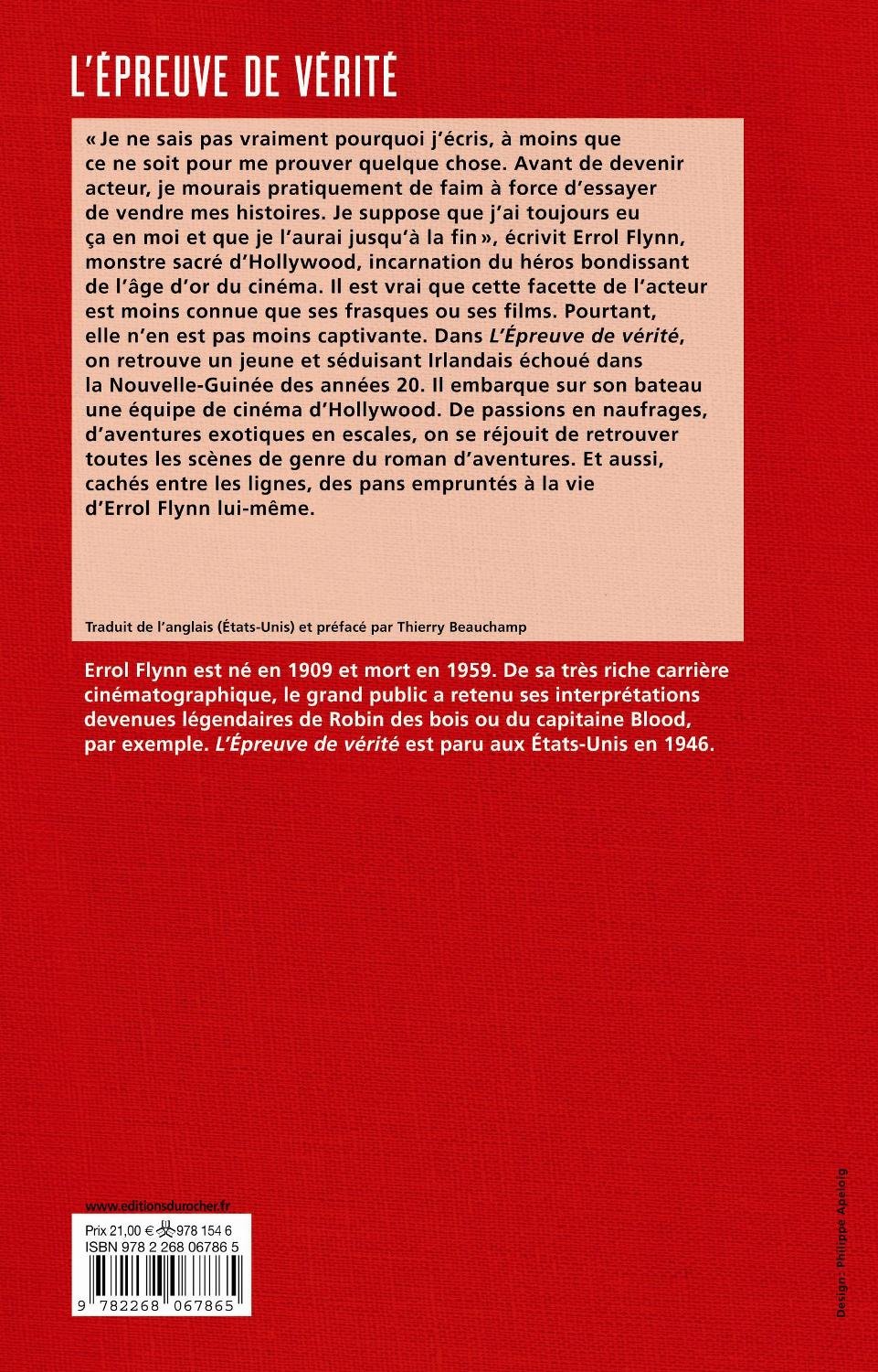 Livre L'épreuve de vérité - Errol Flynn (Livre d'occasion) - ISBN 2268067866