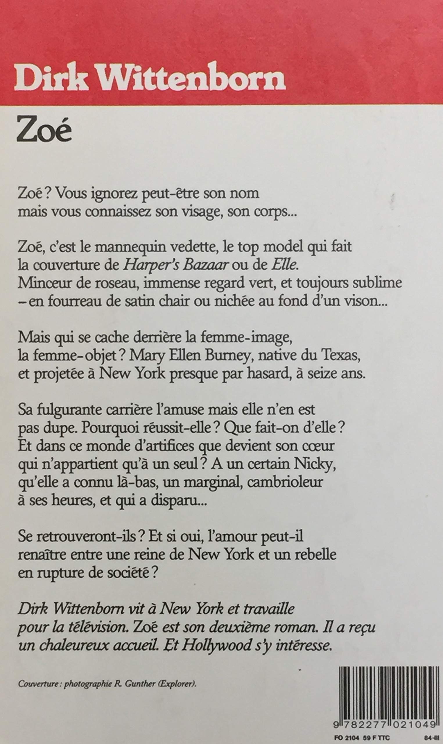 Livre Zoé - Dirk Wittenborn (Livre d'occasion) - ISBN 2277021040