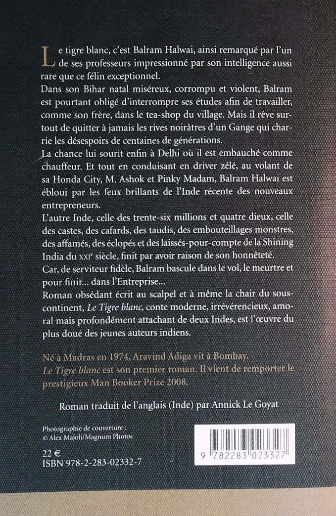 Livre Le tigre blanc - Aravind Adiga (Livre d'occasion) - ISBN 2283023327