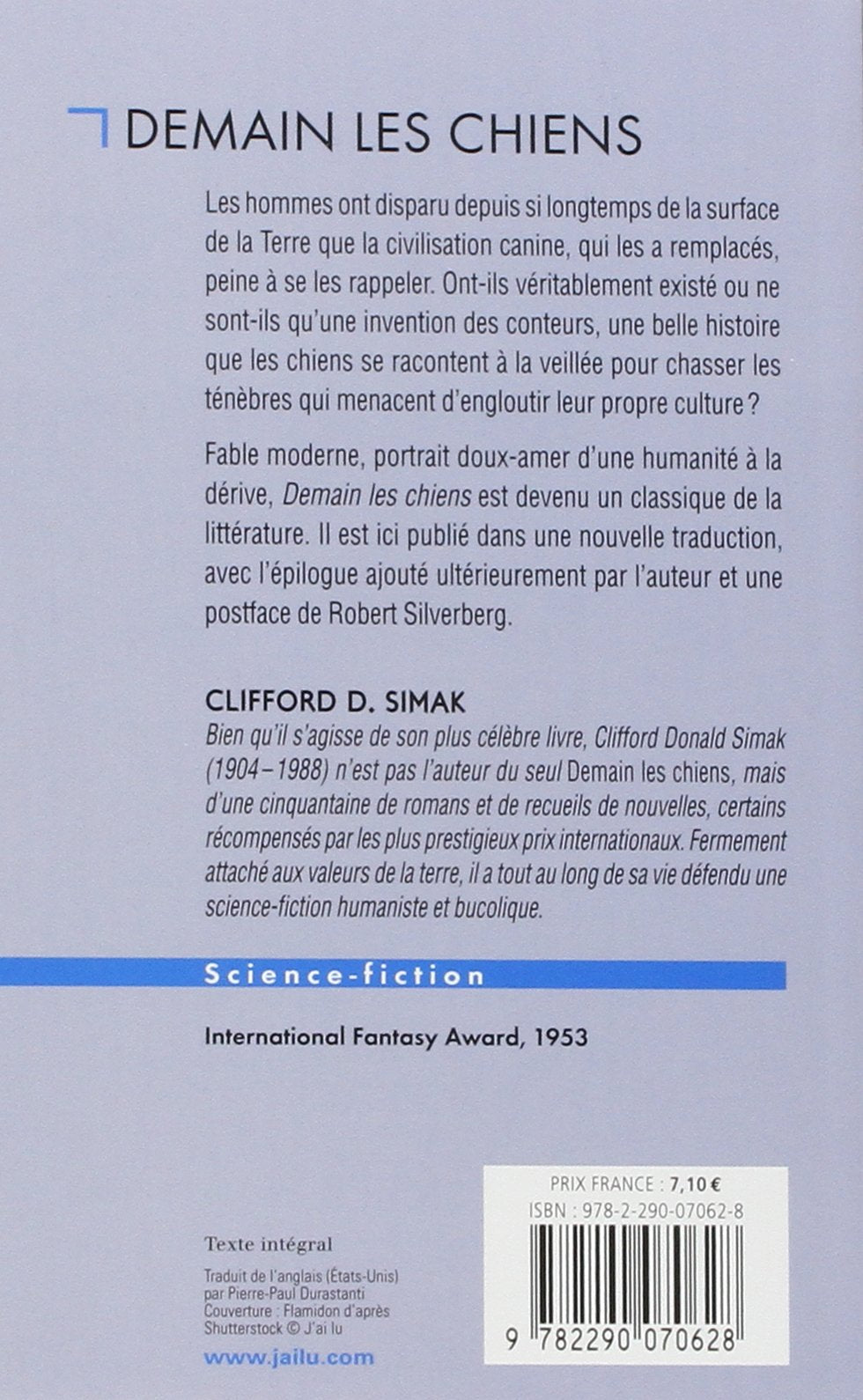 Livre Demain les chiens - Clifford D. Simak (Livre d'occasion) - ISBN 2290070629