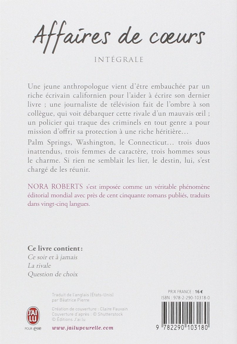 Livre Affaires de coeurs (Intégrale) - Nora Roberts (Livre d'occasion) - ISBN 2290103187