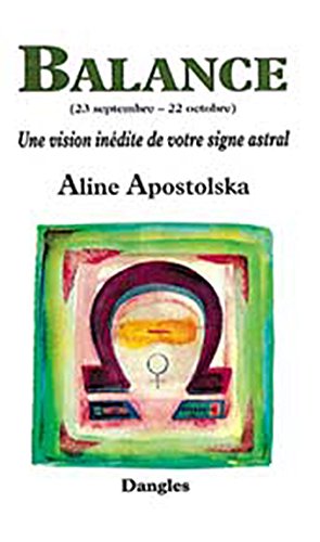 Livre Balance - Aline Apostolska (Livre d'occasion) - ISBN 2703304064