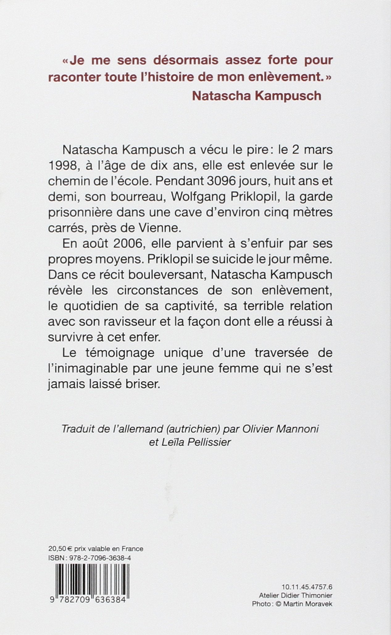 Livre 3096 Jours - Natascha Kampusch (Livre d'occasion) - ISBN 2709636387