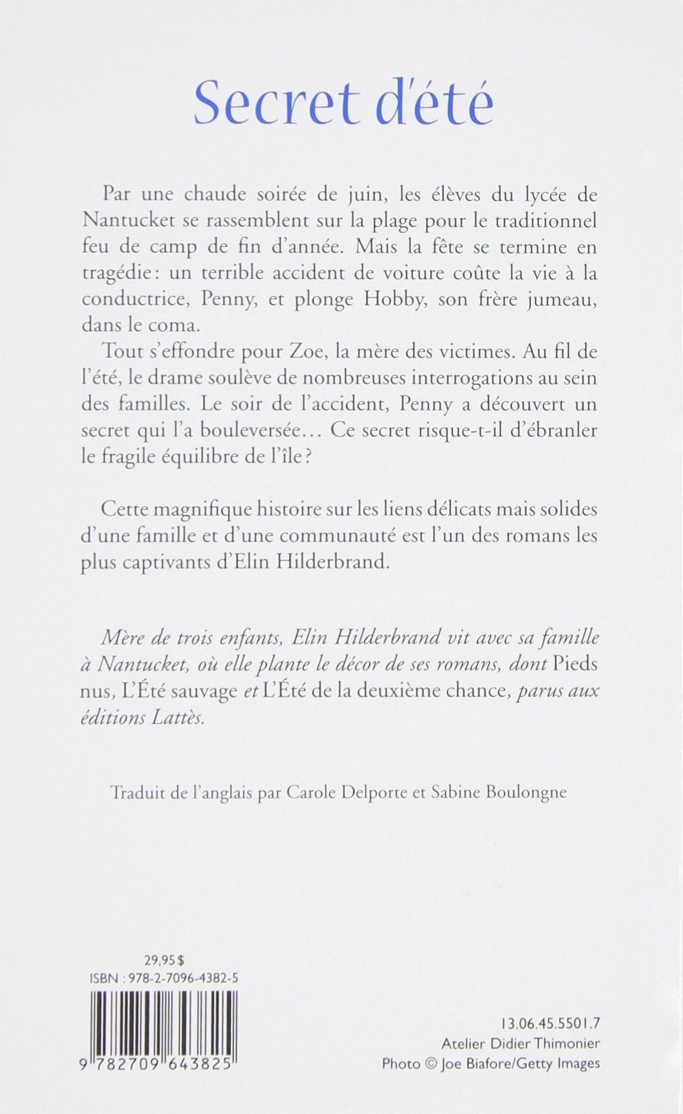 Livre Secret d'été - Elin Hilderbrand (Livre d'occasion) - ISBN 2709643820