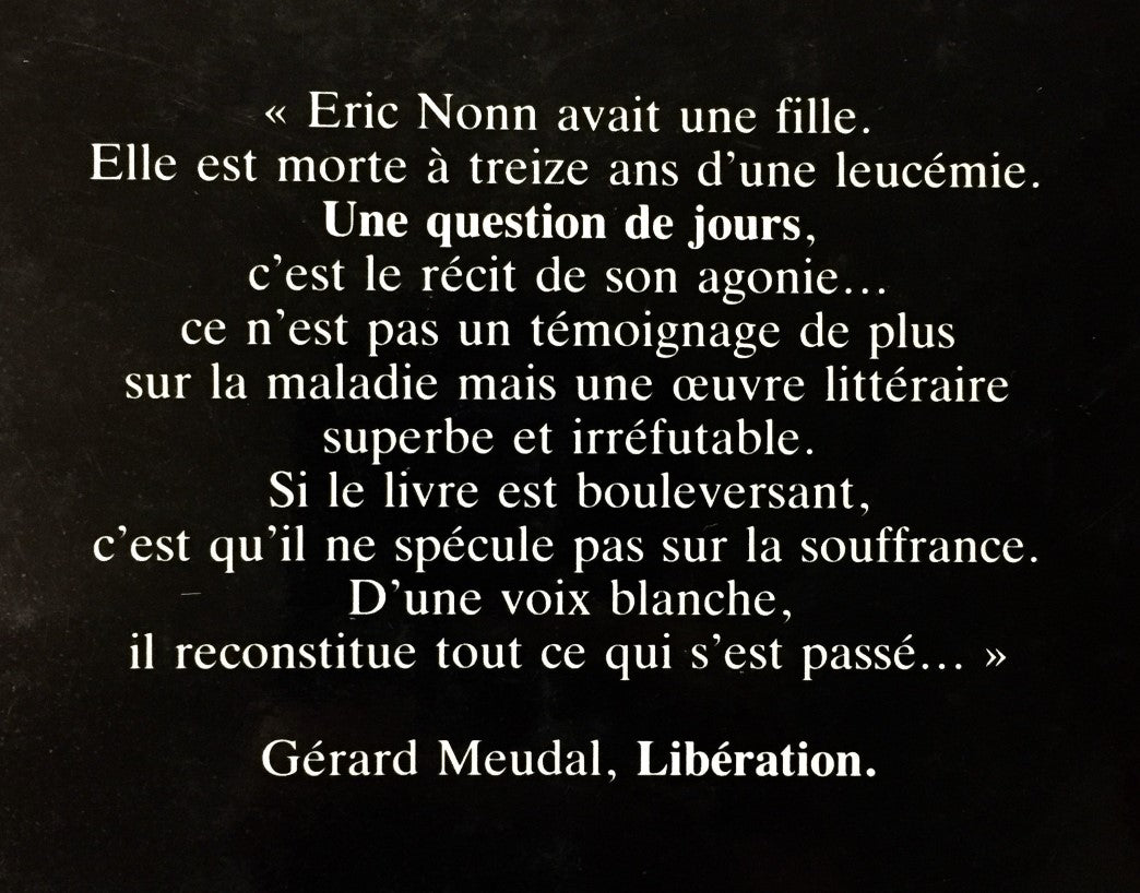 Livre Une question de jours - Éric Nonn (Livre d'occasion) - ISBN 2724224353